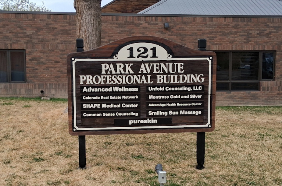 Montrose Gold and Silver Exterior Sign